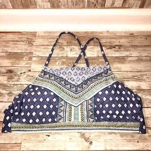 Xhilaration NWOT blue,pink,green halter bikini top